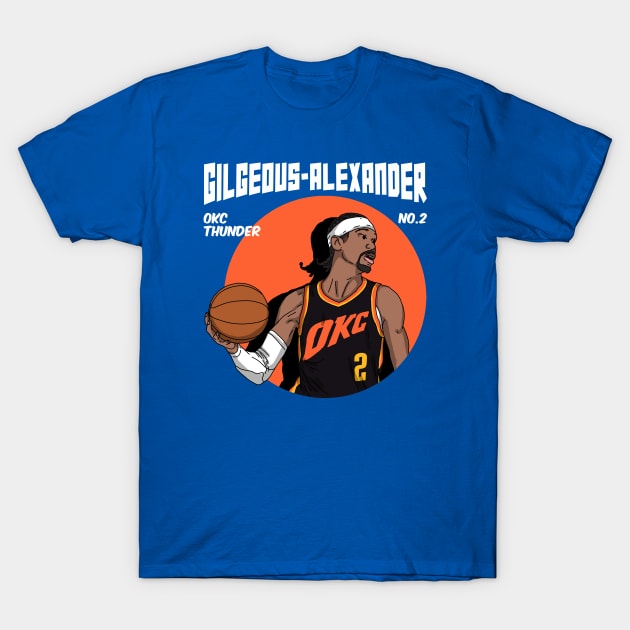 Shai Gilgeous-Alexander Comic Style Art T-Shirt by Luna Illustration